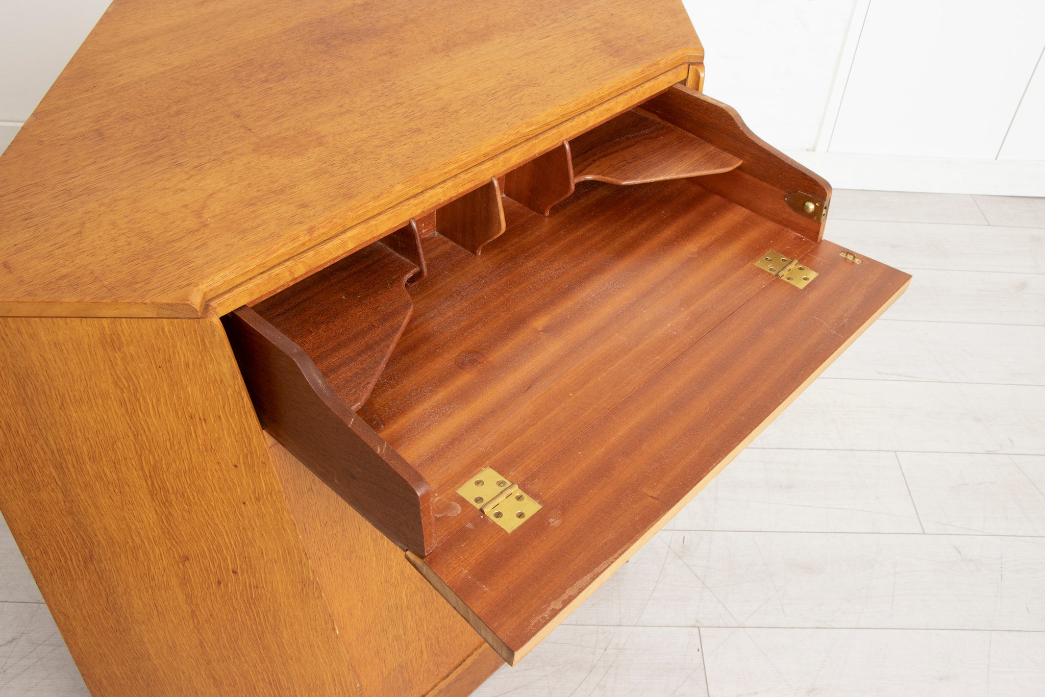 Midcentury G Plan Brandon Oak Corner Desk c.1950 Finntage Interiors