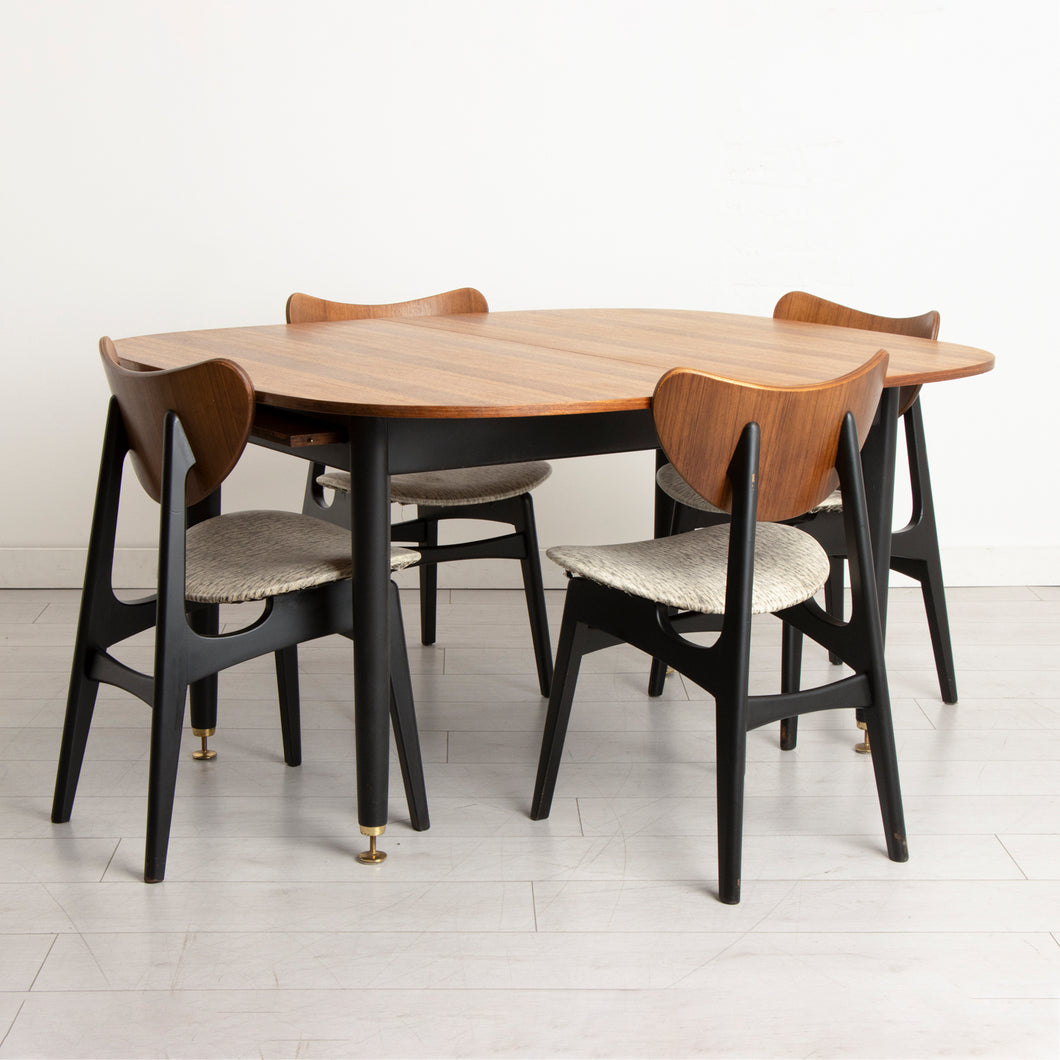 Midcentury G Plan Librenza Dining Table & 4 Chairs with Original Vinyl Upholstery c.1960