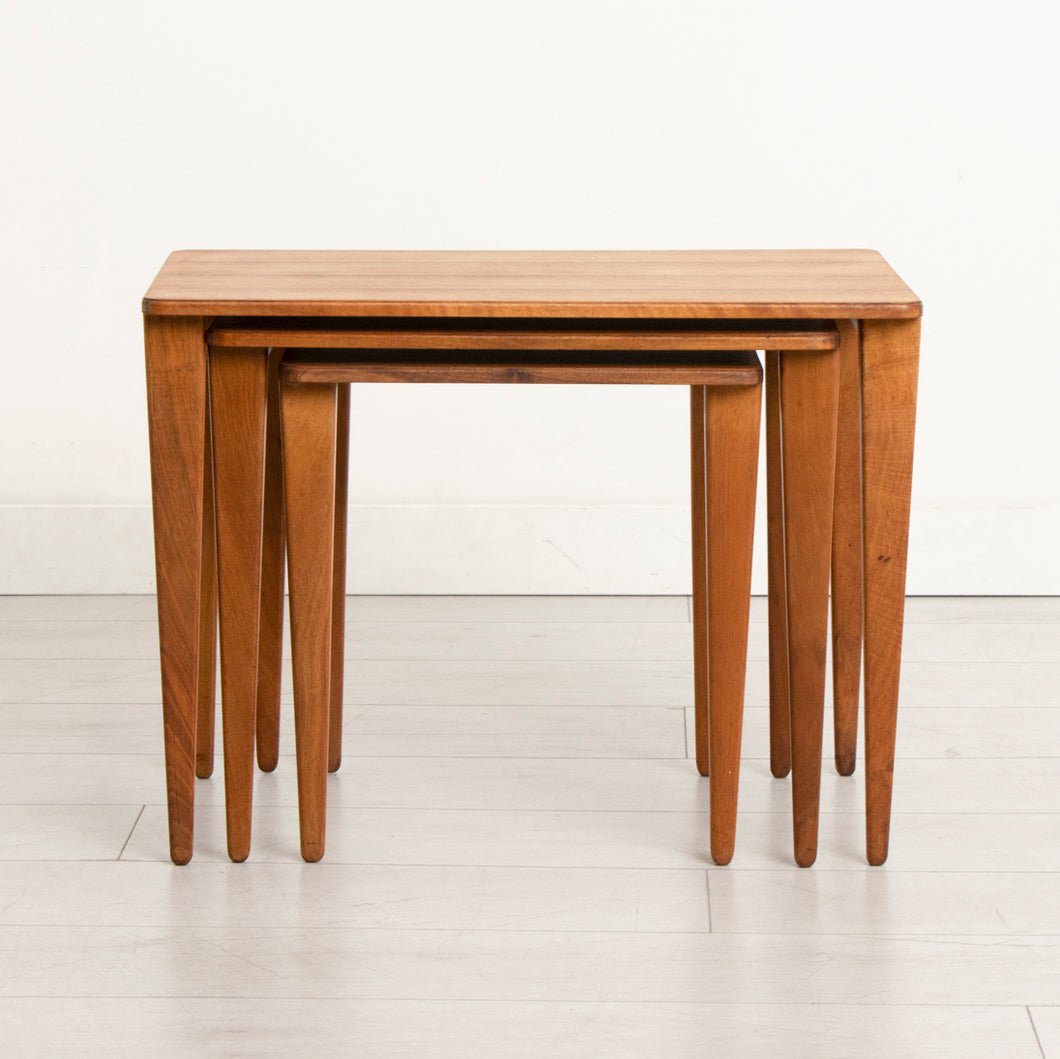 Midcentury Gordon Russell Walnut Nest of Three Tables c.1960