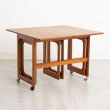 Load image into Gallery viewer, Midcentury McIntosh Triform Nest of 3 Tables with Fold Out Top c.1960
