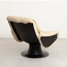 Load image into Gallery viewer, Midcentury &#39;Saturnus&#39; Swivel Armchair in Leather by Yrjö Kukkapuro for Haimi, Finland c.1960
