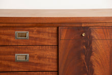 Load image into Gallery viewer, Midcentury Teak &amp; Flamed Mahogany Sideboard with Brass Handles by Greaves &amp; Thomas c.1960
