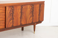 Load image into Gallery viewer, Midcentury Teak &amp; Flamed Mahogany Sideboard with Brass Handles by Greaves &amp; Thomas c.1960
