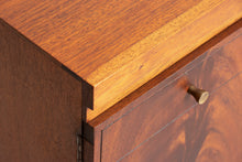 Load image into Gallery viewer, Midcentury Teak &amp; Flamed Mahogany Sideboard with Brass Handles by Greaves &amp; Thomas c.1960
