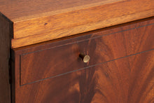 Load image into Gallery viewer, Midcentury Teak &amp; Flamed Mahogany Sideboard with Brass Handles by Greaves &amp; Thomas c.1960
