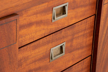 Load image into Gallery viewer, Midcentury Teak &amp; Flamed Mahogany Sideboard with Brass Handles by Greaves &amp; Thomas c.1960
