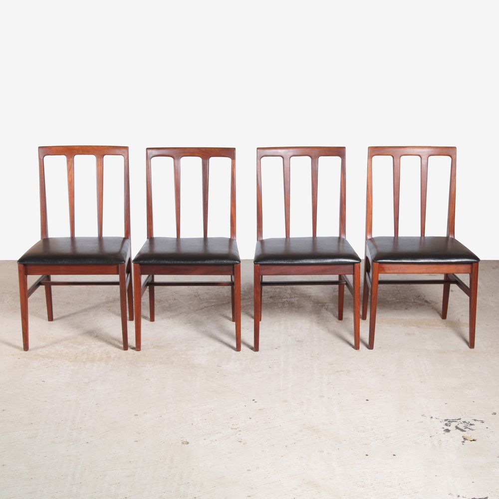 Set of 4 Mid Century afromosia dining chairs by Younger, England, circa 1960s