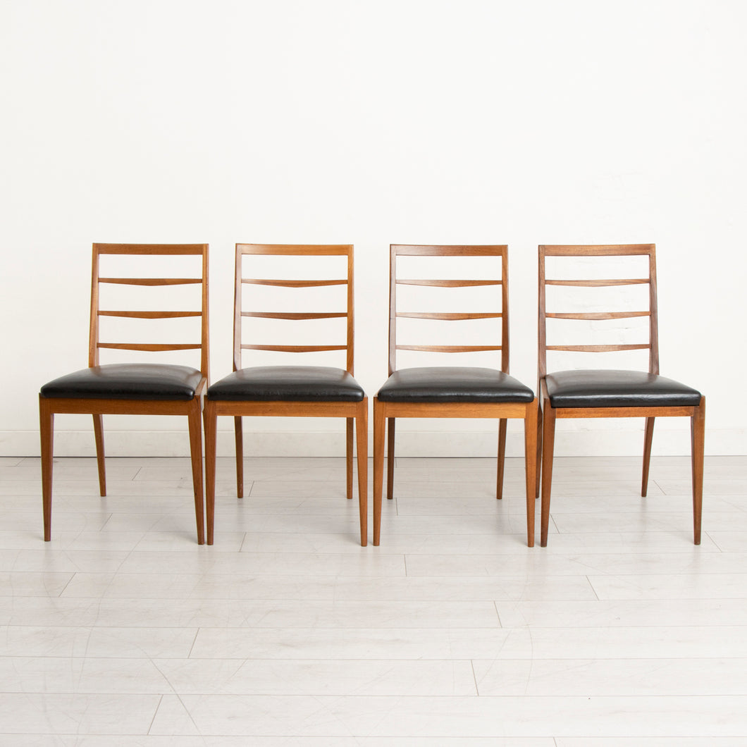 Set of 4 Reupholstered Midcentury Teak Dining Chairs by McIntosh