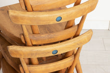 Load image into Gallery viewer, Set of 3 Ercol Blue Dot Stacking Chairs c.1960
