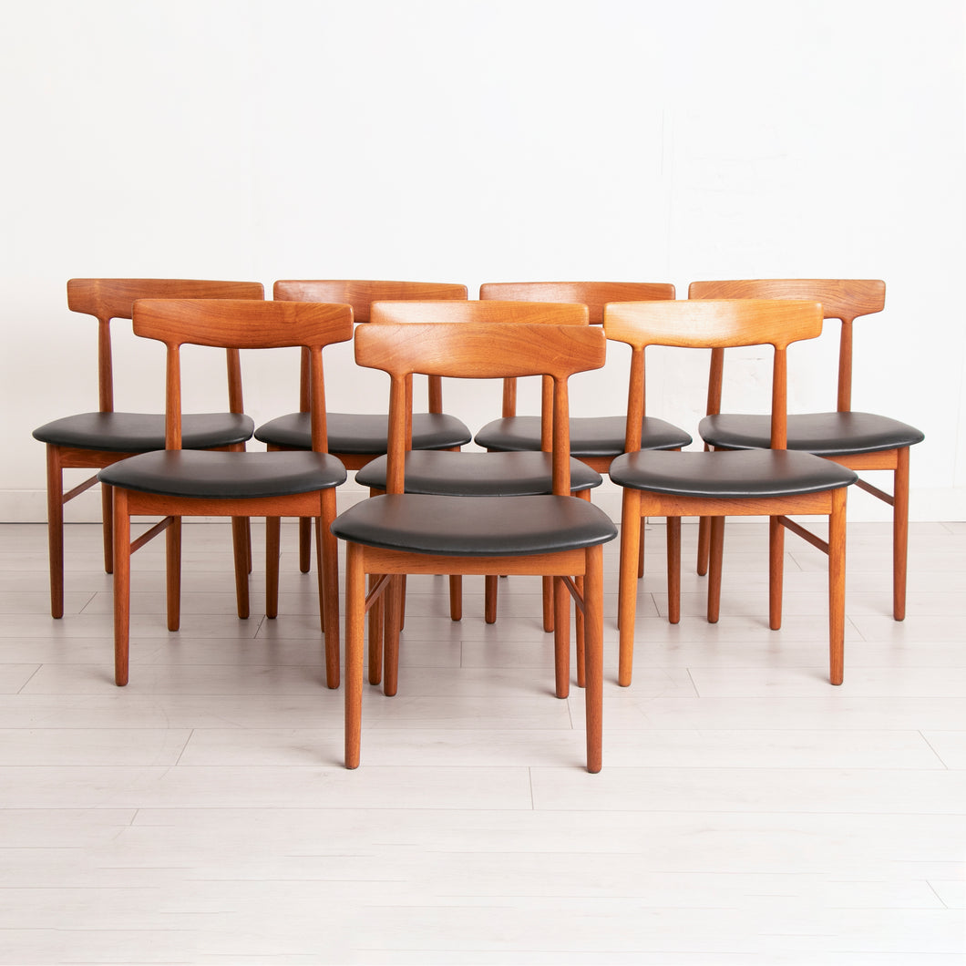 Set of 8 Danish Teak Dining Chairs by Dyrlund c.1970